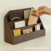 Estantería de Escritorio de Madera Maciza Hecha a Mano Estilo Antiguo Caja de Almacenamiento para Libros de Mano y Diarios Estante de Almacenamiento con Compartimentos
