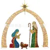 Adornos para Belén de Navidad Set de Pesebre Luminoso de Jesús Arreglo de Decoración de Cielo Estrellado para Patio Exterior