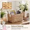 Cesta de mimbre tejida a mano transfronteriza de mimbre creativa para escritorio, artículos varios, bocadillos, estilo simple y moderno, cesta de almacenamiento de mimbre