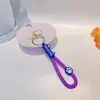 Lanyard de garra de gato de borracha macia de desenho animado pingente de chaveiro de carro acessórios de chaveiro de cor de doce macaron fofo decoração de bolsa