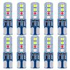 Luz LED de silicone T10 para carro, cristal, 4 cores, fluxo de água, flash estroboscópico, 3030 8SMD, indicador de direção, luz ampla, luz de placa