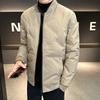 2023 Nueva chaqueta de plumón para hombre con cuello de béisbol cárdigan uniforme de béisbol top color liso blanco simple plumón de pato chaqueta cálida