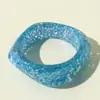 Joyería Europea y Americana, Pulsera Redonda de Resina con Purpurina Exagerada de Moda, Pulsera Transparente de Diseño de Nicho al por Mayor Transfronteriza