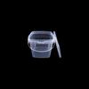 Cubo cuadrado de 0,75 l, cubo de plástico de grado alimenticio con tapa, cubo cuadrado portátil, cubo transparente para almacenar alimentos liofilizados y frutas.