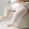 Meias Infantis Outono e Inverno 2024 Acima do Joelho com Babados Meias de Bebê Lisas de Boca Larga Sem Compressão Meias de Comprimento Médio