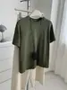 Camiseta Listrada Retrô Estilo Coreano Gola Redonda Manga Curta Tamanho Extra Grande 100kg para Mulheres, Verão Soltinha, Emagrecedora, Top Versátil Básico
