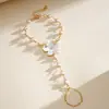 Collar multicapa de flor de resina estilo europeo y americano con gotas de aceite y diamantes, cadena de clavícula de dopamina personalizada, pulsera y collar de alta gama