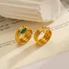 Anillo de Acero Inoxidable Yingtai Estilo Europeo y Americano Ins Lujo Accesible Gama Alta Chapado en Oro de 18 Quilates Acero de Titanio Dorado con Diamantes Que No Se Desvanecen para Mujer