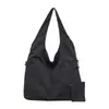 Bolsa de lona casual ligera para ir al trabajo, bolsa de color sólido de gran capacidad para mujer, bolso de mano tote versátil estilo coreano de nicho, bolsa de almacenamiento