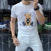 2023 Nuevo Estilo Pedrería Camiseta de Manga Corta Europea para Hombre Cuello Redondo Marca de Moda Top para Hombre en Stock Ventas Directas de Fábrica y Dropshipping