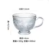 Copo de Café da Manhã de Vidro Girassol Jingyuan Vintage Embossado Copo de Aveia e Leite para Casa Grande Capacidade Copo de Alto Valor com Formas