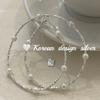 Corea del Sur Dongdaemun Joyería de Plata al por Mayor Plata de Ley S925 Perla Parche de Plata Rota Collar Patchwork para Mujer El más Fácil de Combinar Estilo Ins