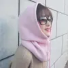Invierno Lana Cuello Manga Grueso Cachemira Cuello con Gorro Coreano Unisex Una Pieza Suéter Calentador de Orejas