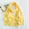 Comércio Exterior Transfronteiriço Moda Novo Lenço de Cor Doce para Mulheres Xale Respirável de Viscose Monocromático Lenço de Algodão e Linho Barba Curta Cor Pura