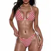 Nuevo Traje de Baño Sexy de Tres Piezas con Cordones Europeo y Americano para Mujer, Bikini para Playa y Aguas Termales 2026