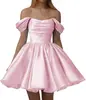 Vestido Curto de Coquetel Europeu e Americano Assimetria, Vestido de Festa de Aniversário à Noite, Vestido de Banquete para Socialites, Vestido Usável no Dia a Dia