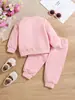 Traje de Moda Otoño e Invierno para Niñas 2025 Nuevo Conjunto de Dos Piezas Deportivo Casual con Flores para Niñas Conjunto de Dos Piezas
