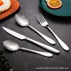 Vajilla de Acero Inoxidable 1012 Transfronteriza de 6 Piezas Estilo Occidental Cuchara Café Cuchillo para Bistec, Tenedor y Cuchara Caja de Regalo de 24 Piezas