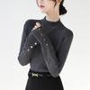 Simples e elegante suéter de meia gola alta feminino 2024 outono e inverno novo slim-fit emagrecimento suéter interno base camisa top