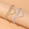 Accesorios de joyería de pie de moda populares europeos y americanos tobillera tobillera personalizada con colgante de corazón hueco de diamantes de imitación 05