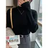 Suéter básico de cuello semi-alto para mujer para otoño e invierno, tejido de punto nuevo estilo 2026, top de manga larga para primavera y otoño