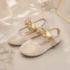 Zapatos Transpirables de Malla Hueca para Niñas, Zapatos Dulces con Velcros de Moño, Suela Suave, Versátiles Zapatos de Princesa para Niñas Pequeñas