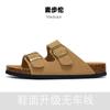 Maburon Primavera y Verano Retro Perezoso Planos Cuero Mate Birkken Corcho Pantuflas Una Palabra Altura Aumentada Playa Birkken Medias Pantuflas