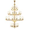 Lustre de cobre completo novo estilo chinês villa oco sala de estar farol oco edifício edifício médio lâmpadas de jade natural