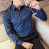 Nueva Camisa Coreana de Negocios de Color Sólido para Hombre Agente Se Une a la Moda Masculina Casual Ajustada de Manga Larga para Hombre