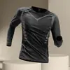 Camiseta térmica de manga larga para hombre, secado rápido, ajuste ceñido, para deportes, running, fitness, ropa interior, traje de entrenamiento, otoño e invierno, cálido, escalada