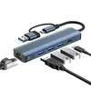 Cable Adaptador HUB de Tarjeta de Red Gigabit de Doble Cabezal TYPEC/USB3.0 Convertidor de Puerto de Red RJ45 Cinco en Uno sin Controlador