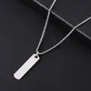 Colar com Pingente Estilo Largo Plano Geométrico de Aço Inoxidável Liso Vendido Quente Transfronteiriço Titânio Gravado Minimalista Etiqueta Militar Personalizável com Gravação
