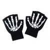 Luvas de Caveira Meio Dedo para Halloween Festa de Casa Assombrada Luvas Luminosas Piratas Adereços de Performance Infantil