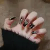 Adesivos de Manicure de Comprimento Médio, Unhas Postiças, Adesivos de Unha Removíveis, Estilo Popular de Celebridade da Internet, Adesivos de Unha Vestíveis