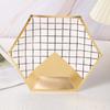 Europa y Estados Unidos nuevo plato de papel hexagonal color bronceado sub-sexo suministros para fiesta de cumpleaños plato de papel mármol