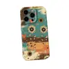 El Color-Blocking Más Vendido de América Latina Estilo Retro Americano Desgastado Girasol Funda Dura de Cobertura Total para iPhone 17 Funda de Teléfono de Una Sola Capa 16Pm