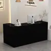 Mostrador de caja registradora de esquina estilo crema, mostrador de barra de recepción pequeño, escritorio de recepción moderno simple para tiendas de ropa, mostrador en forma de L