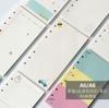 A5A6 Recambio para Agenda de Mano de Hojas Sueltas de Seis Agujeros Página Interior de Color Núcleo Interior Dibujo Animado Línea Horizontal Cuadrícula de Puntos Página Interior en Blanco