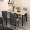 Mesa de jantar, uso doméstico, tampo de rocha, luxo leve, estilo minimalista moderno, adequada para apartamentos pequenos, mesa de sala de estar, conjunto retangular de mesa e cadeiras de jantar