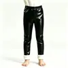 Calça Infantil Novo Estilo Outono/Inverno Acolchoada com Lã Calça Grossa de Couro Sintético Leggings Versátil de Corte Justo para Meninas e Crianças Pequenas Calça Quente
