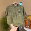 Nova Camiseta Tie-Dye Vintage de Manga Curta para Homens, Versátil e na Moda, Casual, Gola Redonda, Meia-Manga, Top da Moda Ins para Homens