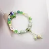 Pulsera de cerámica de Jingdezhen, nueva y que no se decolora, para estudiantes mujeres, pulsera de cuentas de estilo antiguo, pulsera de cerámica fresca y moderna