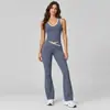Cross-Border High-Waisted Sports Suit for Women, Color-Blocked Backless Tight-Fitting Yoga Flared Pants Set, Fitness Yoga Outfit
