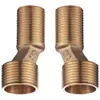 Grifo de Ángulo para Ducha de Cobre Puro con Caño Extendido y Engrosado de Diámetro Variable y Flexible, Válvula Mezcladora con Adaptador de 6 Puntas a 4 Puntas, Accesorios para Grifos