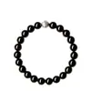 Pulsera de Obsidiana Negra Natural para Mujer con Cuentas de Mantra de Seis Caracteres, Pulsera de Pareja, Regalo de San Valentín para Hombres