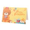 Bonita tarjeta de cumpleaños plegable de dibujos animados, regalo de cumpleaños para niños, flores, pastel, tarjeta de mensaje para habitación, tarjeta de bendición de cumpleaños