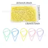 Clips para Papel de Gota de Agua de Color Macarrón Transfronterizos Venta al por Mayor Clips para Papel Creativos Recubiertos de Plástico Mini Clips para Papel con Forma de Gota de Agua Pequeños