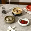 Prato de Temperos de Cerâmica Bruta Transfronteiriço Prato de Molho Doméstico Prato Pequeno de Restaurante Prato de Cerâmica Estilo Japonês Prato de Molho de Soja e Vinagre de Alto Valor
