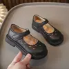 Zapatos de Cuero para Niñas 2026 Primavera y Otoño Nuevos Zapatos de Princesa de Suela Blanda Estilo Británico Zapatos Individuales para Bebé Zapatos Individuales Negros para Niños
