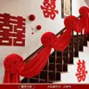 Conjunto de Decoração de Quarto de Casamento Flor Vermelha Grande Corrimão da Escada Hortênsia Casamento Decoração de Casa Rural Suprimentos para Latte Art